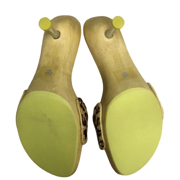 Pazzo Femme Women’s Retro Leather Wood Slide - Picture 8 of 13